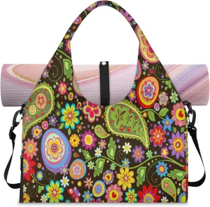 KOBLEN Yoga Gym Bags for Women Duffel Bag with Shoe Compartment and Yoga Mat Portable Weekender Bags for Pilates Travel Offices Workout Beach