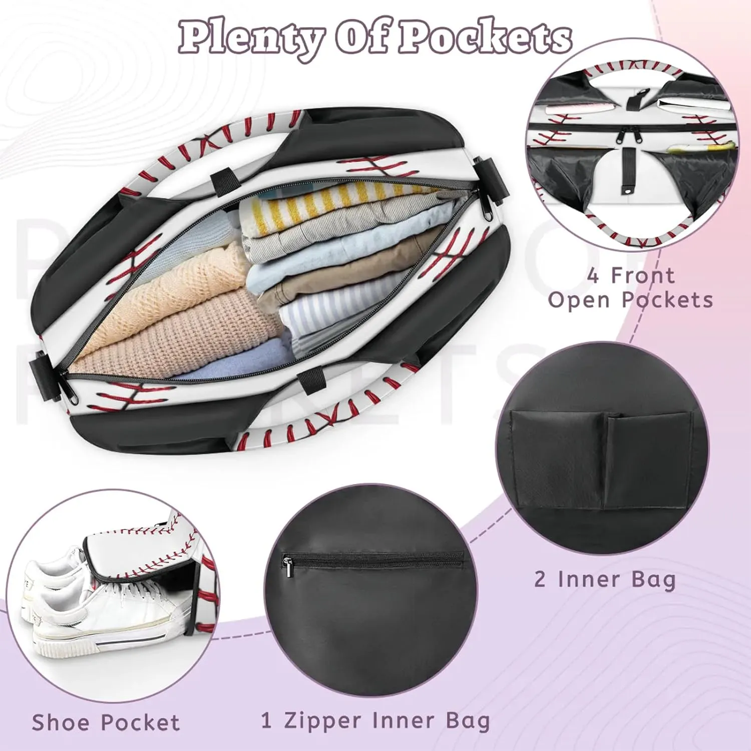KOBLEN Yoga Gym Bags for Women Duffel Bag with Shoe Compartment and Yoga Mat Portable Weekender Bags for Pilates Travel Offices Workout Beach