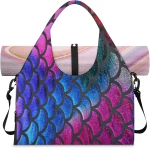 KOBLEN Yoga Gym Bags for Women Duffel Bag with Shoe Compartment and Yoga Mat Portable Weekender Bags for Pilates Travel Offices Workout Beach