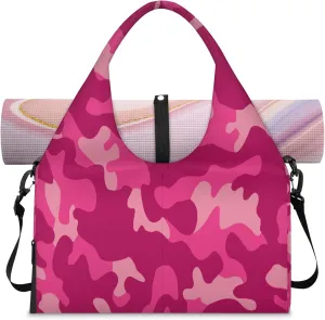 KOBLEN Yoga Gym Bags for Women Duffel Bag with Shoe Compartment and Yoga Mat Portable Weekender Bags for Pilates Travel Offices Workout Beach
