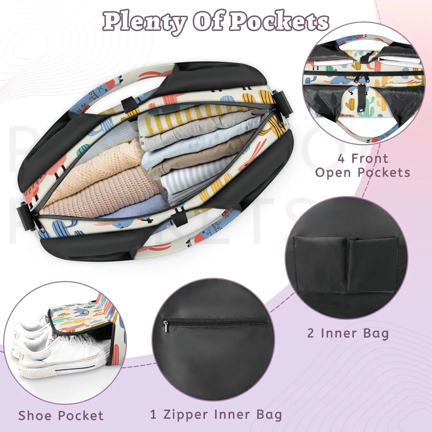 KOBLEN Yoga Gym Bags for Women Duffel Bag with Shoe Compartment and Yoga Mat Portable Weekender Bags for Pilates Travel