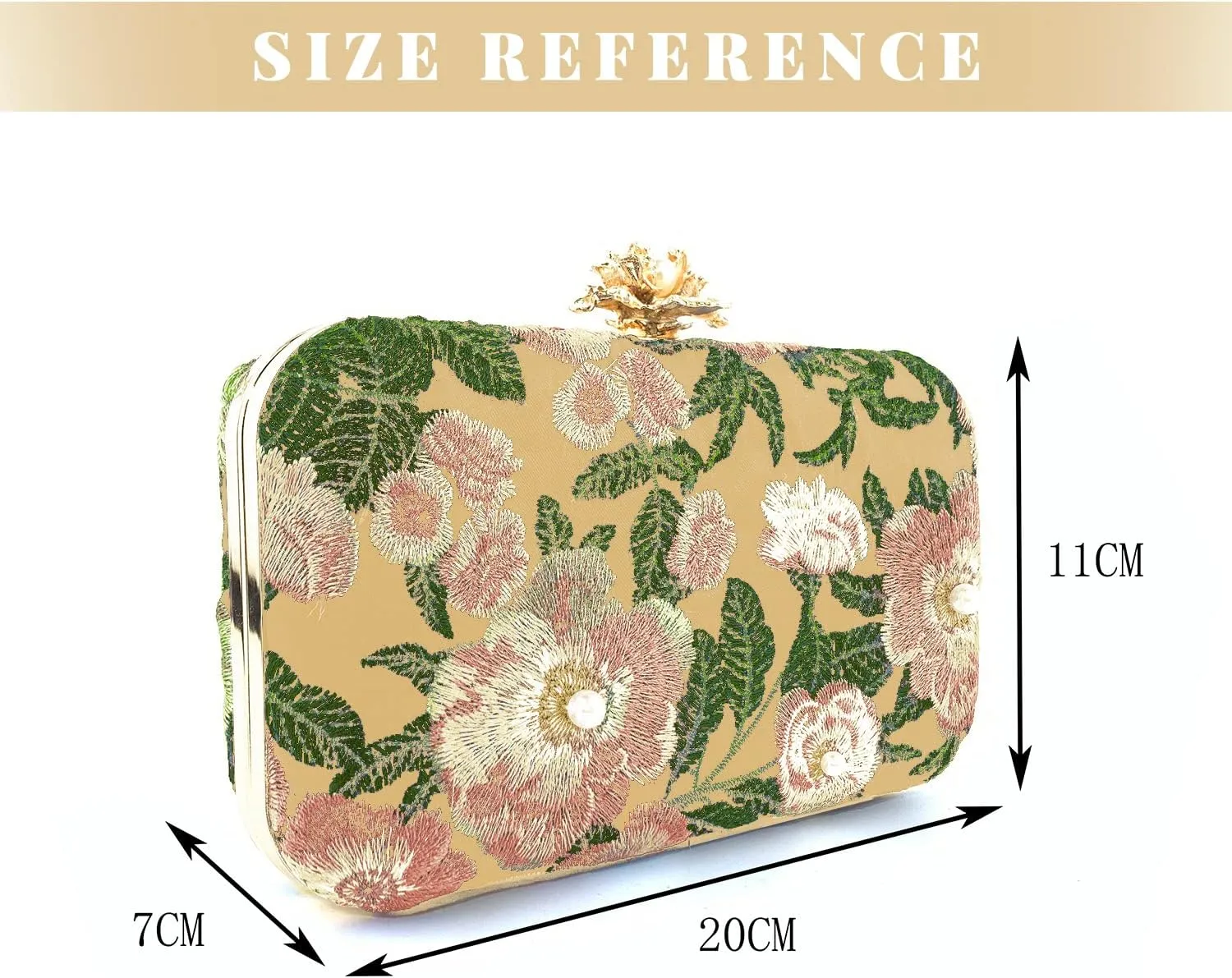 Lanpet Women's Embroidery Beaded Clutch Evening Bags Vintage Purses for Formal Party Wedding