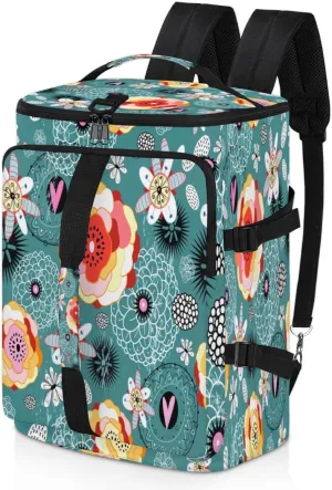 Large Sports Gym Bag With Shoe & Laptop Compartment 47L Waterproof Travel Duffel Bags for Men Women Abstract Flowers Luggage Backpack Duffle Bag