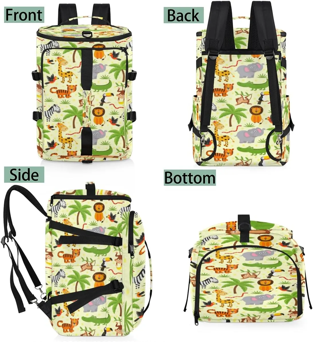 Large Sports Gym Bag With Shoe & Laptop Compartment 47L Waterproof Travel Duffel Bags for Men Women Animal Dinosaur Style Luggage Backpack Duffle Bag