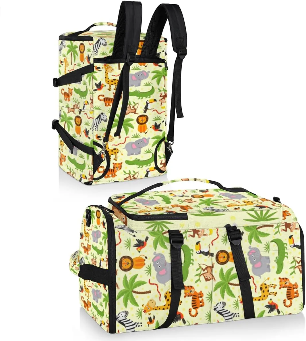 Large Sports Gym Bag With Shoe & Laptop Compartment 47L Waterproof Travel Duffel Bags for Men Women Animal Dinosaur Style Luggage Backpack Duffle Bag