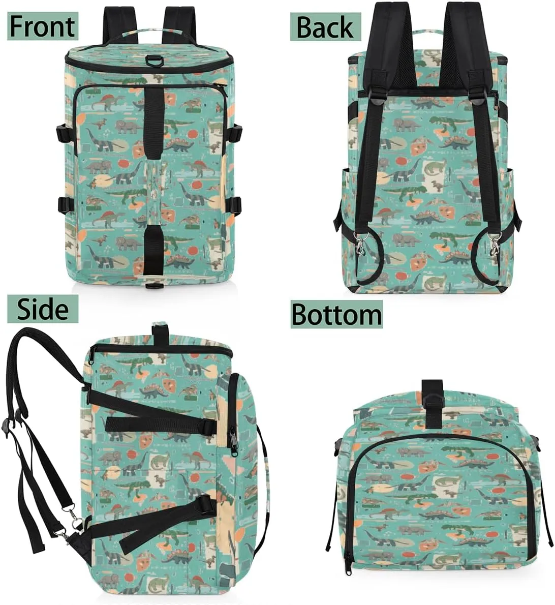 Large Sports Gym Bag With Shoe & Laptop Compartment 47L Waterproof Travel Duffel Bags for Men Women Animal Dinosaur Theme Luggage Backpack Duffle Bag