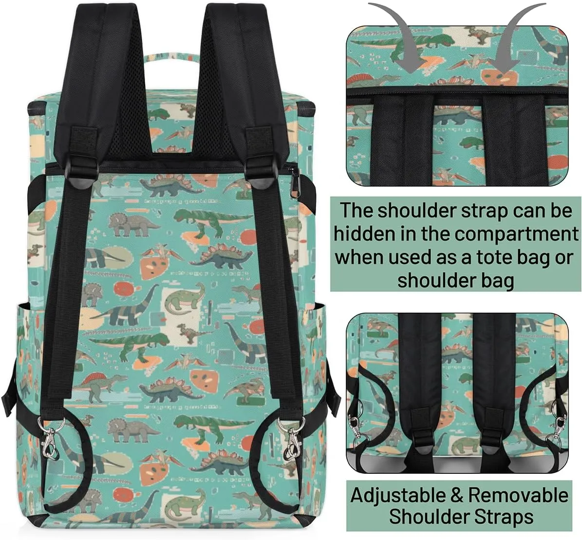 Large Sports Gym Bag With Shoe & Laptop Compartment 47L Waterproof Travel Duffel Bags for Men Women Animal Dinosaur Theme Luggage Backpack Duffle Bag