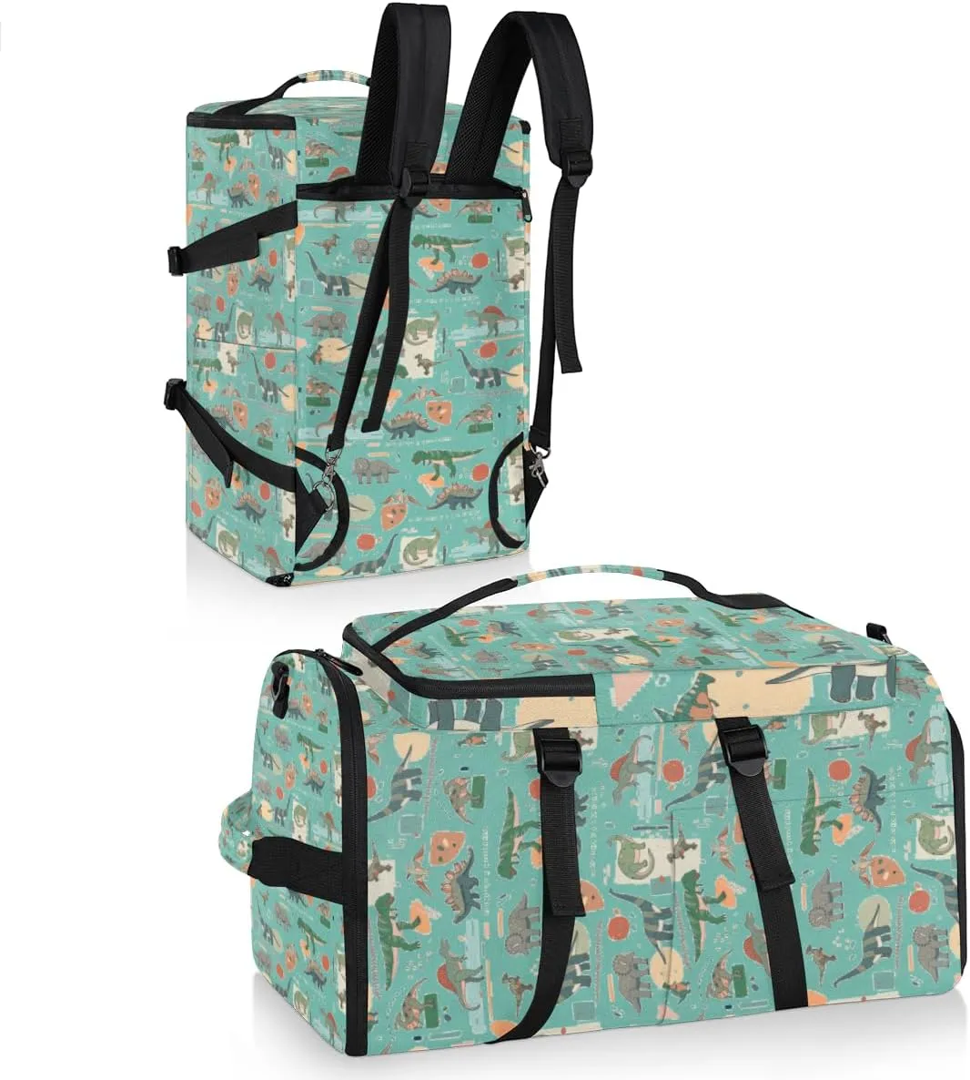 Large Sports Gym Bag With Shoe & Laptop Compartment 47L Waterproof Travel Duffel Bags for Men Women Animal Dinosaur Theme Luggage Backpack Duffle Bag