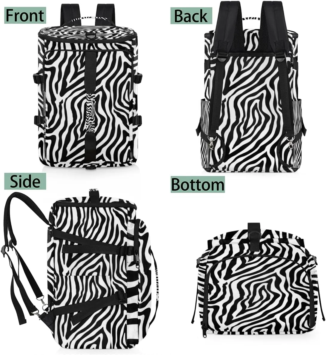 Large Sports Gym Bag With Shoe & Laptop Compartment 47L Waterproof Travel Duffel Bags for Men Women Animal Zebra Print Luggage Backpack Duffle Bag