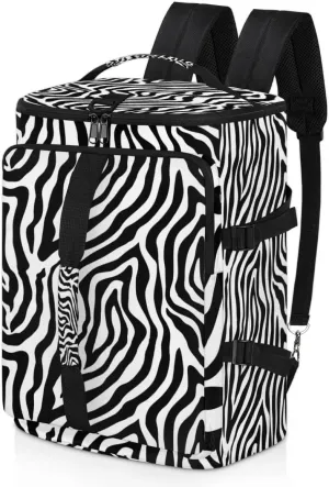 Large Sports Gym Bag With Shoe & Laptop Compartment 47L Waterproof Travel Duffel Bags for Men Women Animal Zebra Print Luggage Backpack Duffle Bag