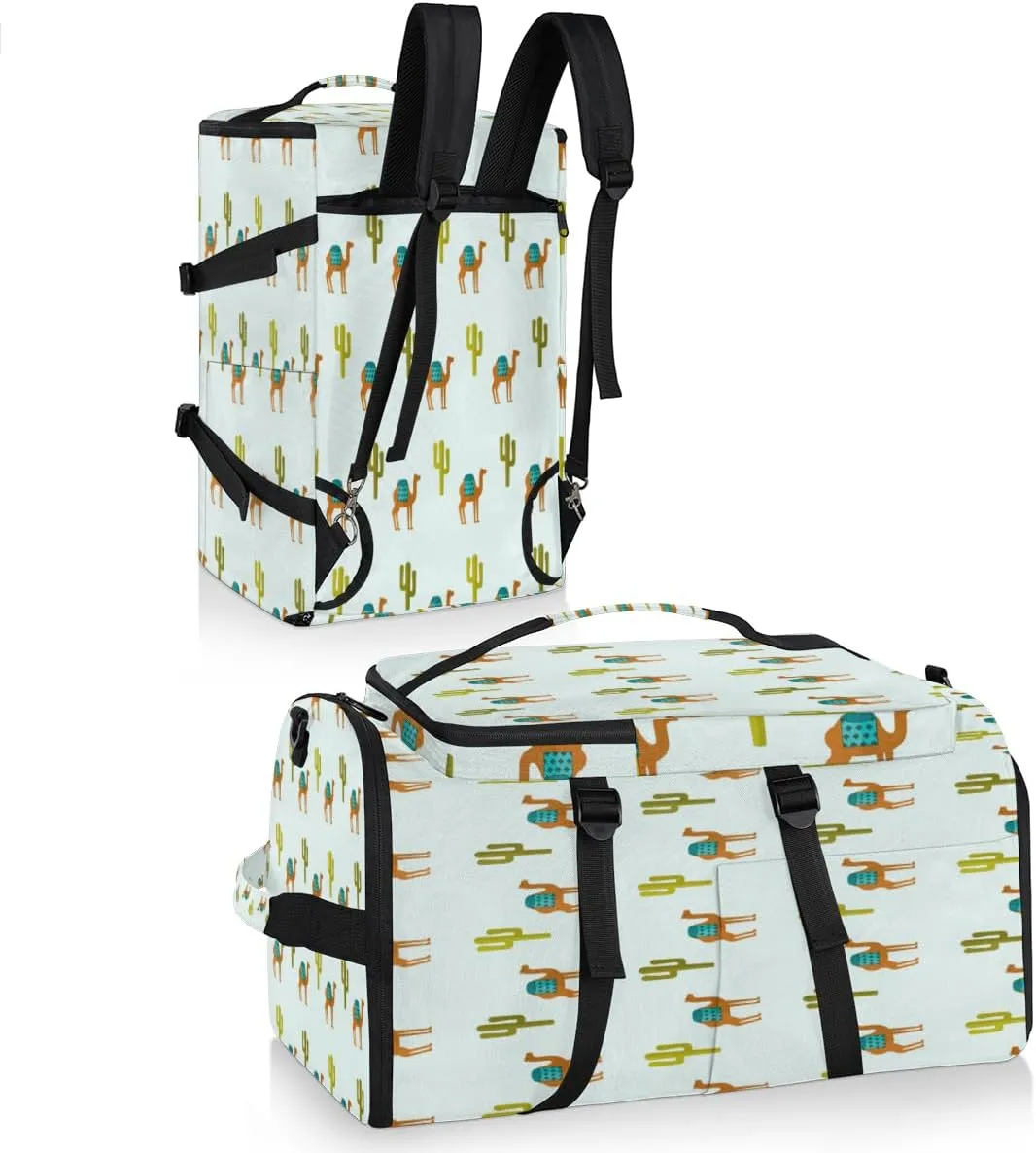 Large Sports Gym Bag With Shoe & Laptop Compartment 47L Waterproof Travel Duffel Bags for Men Women Camel Cactus Luggage Backpack Duffle Bag