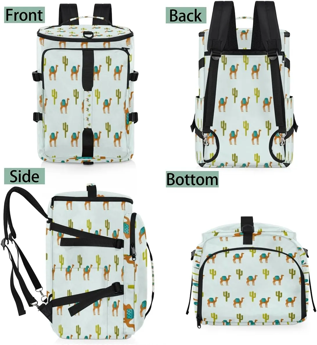 Large Sports Gym Bag With Shoe & Laptop Compartment 47L Waterproof Travel Duffel Bags for Men Women Camel Cactus Luggage Backpack Duffle Bag