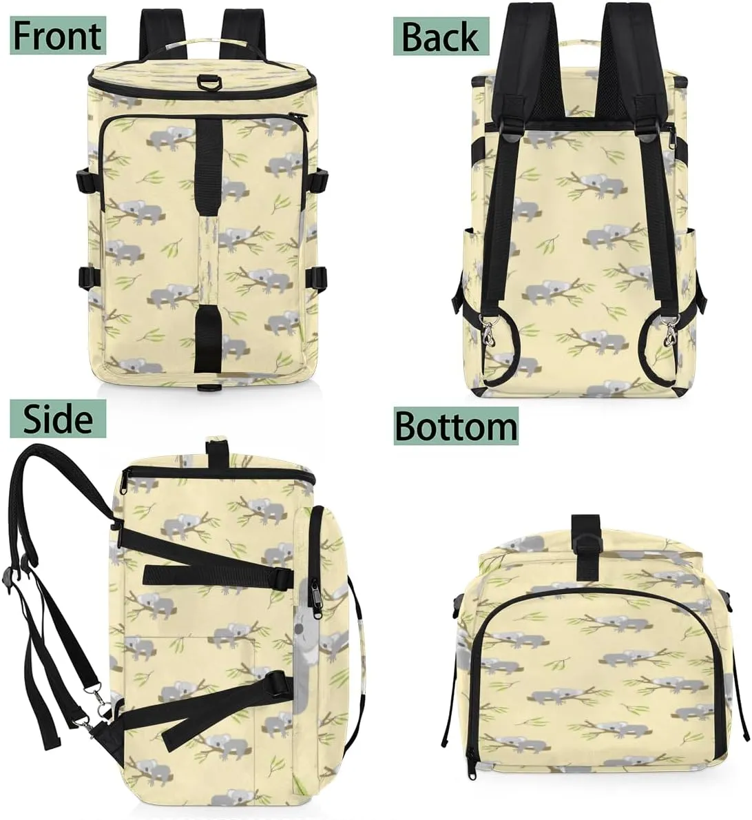 Large Sports Gym Bag With Shoe & Laptop Compartment 47L Waterproof Travel Duffel Bags for Men Women Cartoon Koala Luggage Backpack Duffle Bag