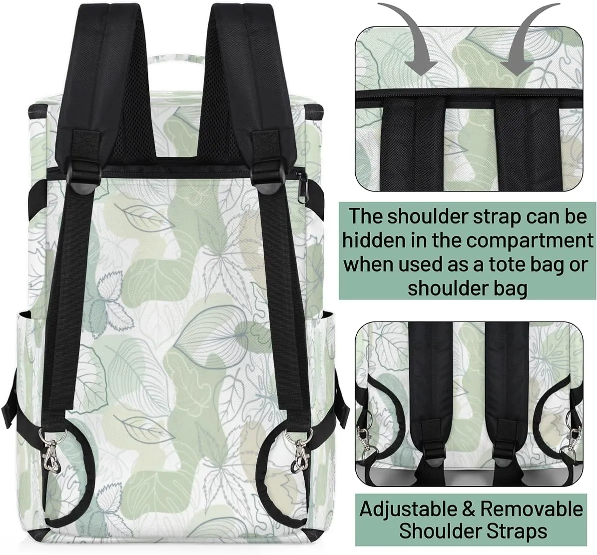 Large Sports Gym Bag With Shoe & Laptop Compartment 47L Waterproof Travel Duffel Bags for Men Women Cartoon Leaf Plant Luggage Backpack Duffle Bag