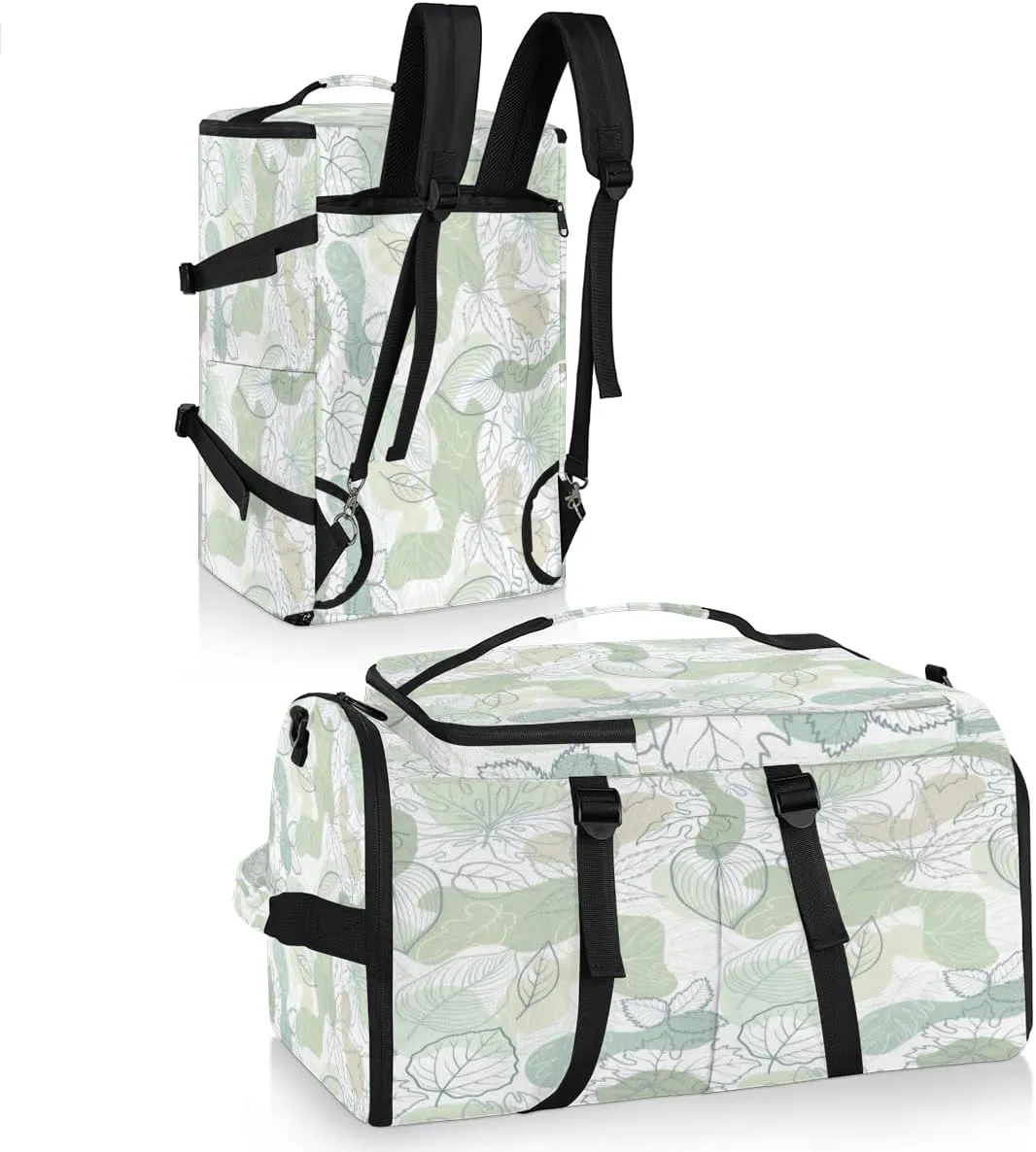 Large Sports Gym Bag With Shoe & Laptop Compartment 47L Waterproof Travel Duffel Bags for Men Women Cartoon Leaf Plant Luggage Backpack Duffle Bag