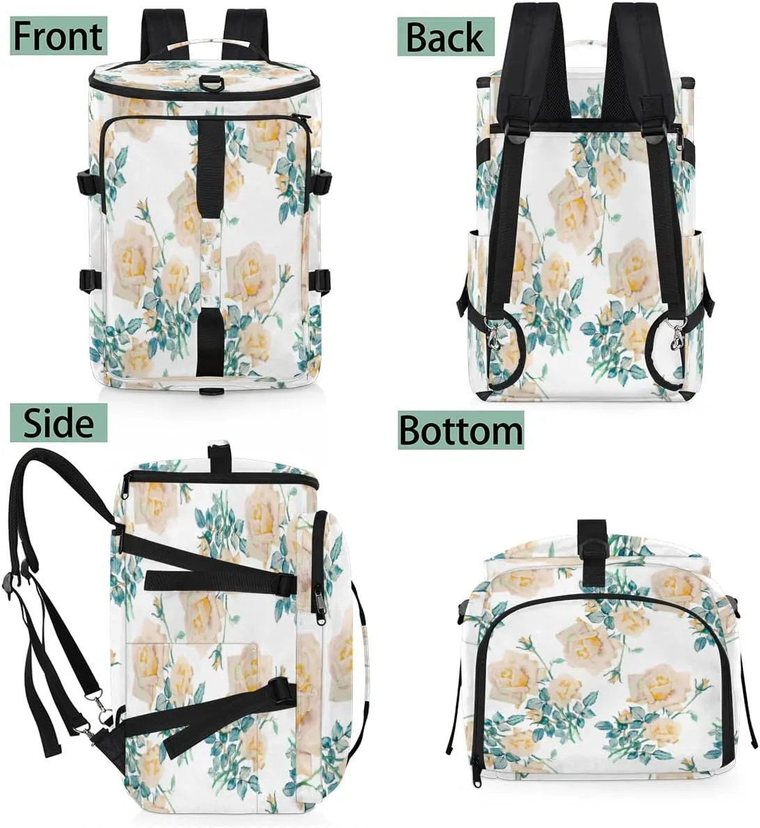 Large Sports Gym Bag With Shoe & Laptop Compartment 47L Waterproof Travel Duffel Bags for Men Women Cartoon Roses Luggage Backpack Duffle Bag