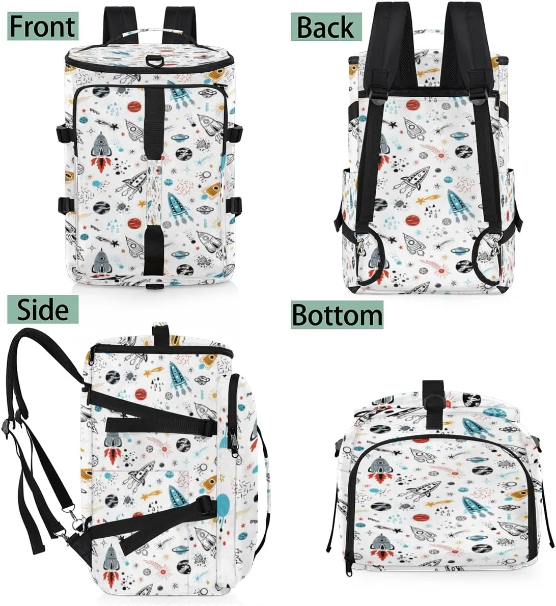 Large Sports Gym Bag With Shoe & Laptop Compartment 47L Waterproof Travel Duffel Bags for Men Women Cartoon Solar System Planet Luggage Backpack Duffle Bag