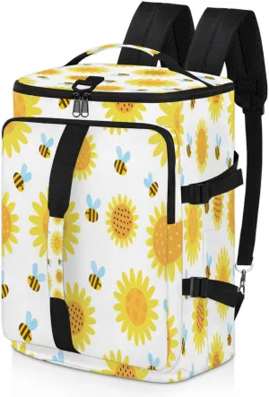 Large Sports Gym Bag With Shoe & Laptop Compartment 47L Waterproof Travel Duffel Bags for Men Women Cartoon Sunflower Luggage Backpack Duffle Bag