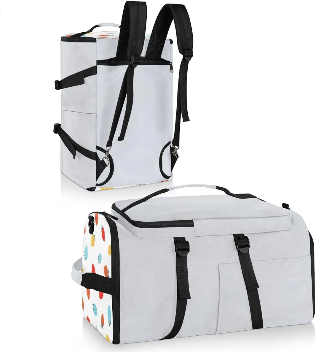 Large Sports Gym Bag With Shoe & Laptop Compartment 47L Waterproof Travel Duffel Bags for Men Women Colorful Strawberry Luggage Backpack Duffle Bag