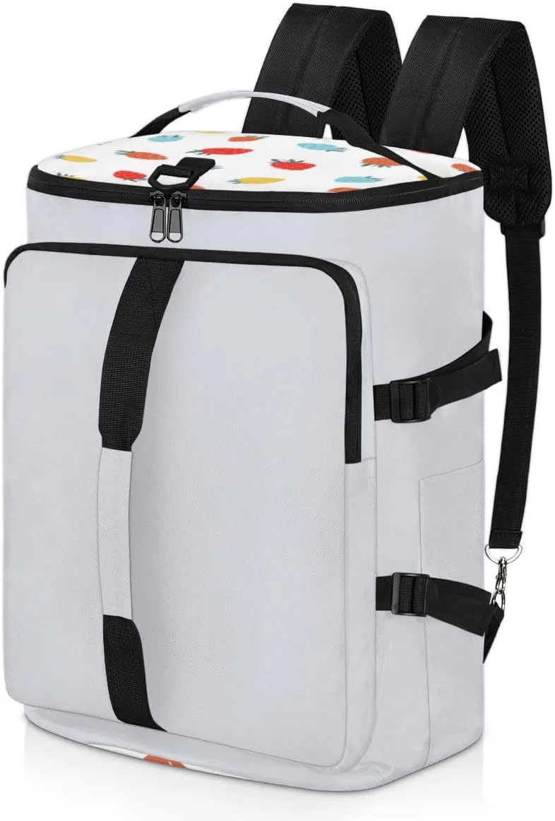 Large Sports Gym Bag With Shoe & Laptop Compartment 47L Waterproof Travel Duffel Bags for Men Women Colorful Strawberry Luggage Backpack Duffle Bag