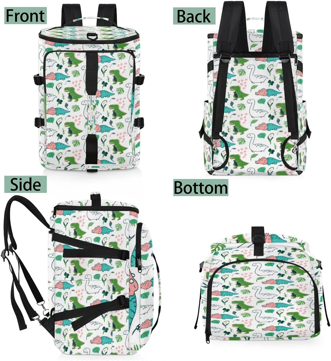 Large Sports Gym Bag With Shoe & Laptop Compartment 47L Waterproof Travel Duffel Bags for Men Women Cute Dino Luggage Backpack Duffle Bag