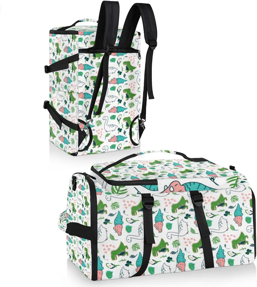 Large Sports Gym Bag With Shoe & Laptop Compartment 47L Waterproof Travel Duffel Bags for Men Women Cute Dino Luggage Backpack Duffle Bag