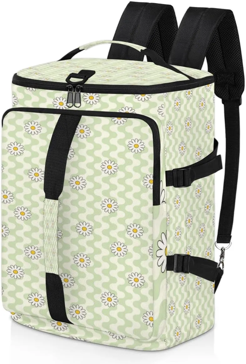 Large Sports Gym Bag With Shoe & Laptop Compartment 47L Waterproof Travel Duffel Bags for Men Women Daisy Cute Stripes Luggage Backpack Duffle Bag