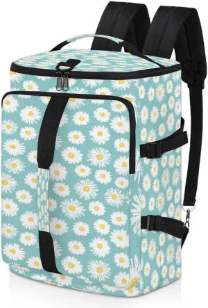 Large Sports Gym Bag With Shoe & Laptop Compartment 47L Waterproof Travel Duffel Bags for Men Women Daisy Pattern Luggage Backpack Duffle Bag