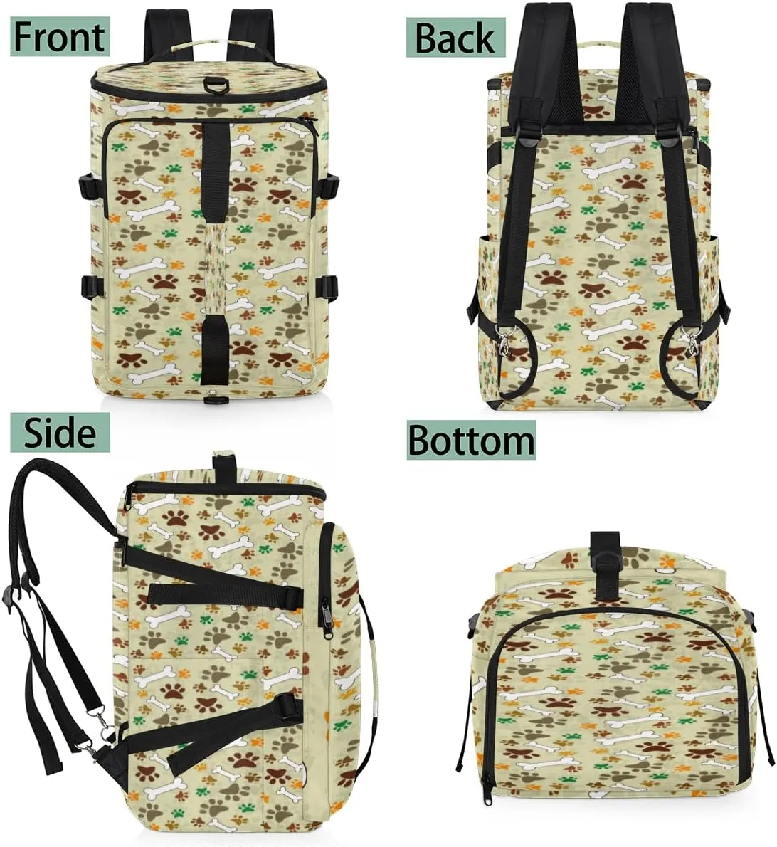 Large Sports Gym Bag With Shoe & Laptop Compartment 47L Waterproof Travel Duffel Bags for Men Women Dog Footprint Luggage Backpack Duffle Bag