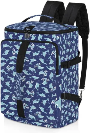 Large Sports Gym Bag With Shoe & Laptop Compartment 47L Waterproof Travel Duffel Bags for Men Women Dolphin Animals Luggage Backpack Duffle Bag