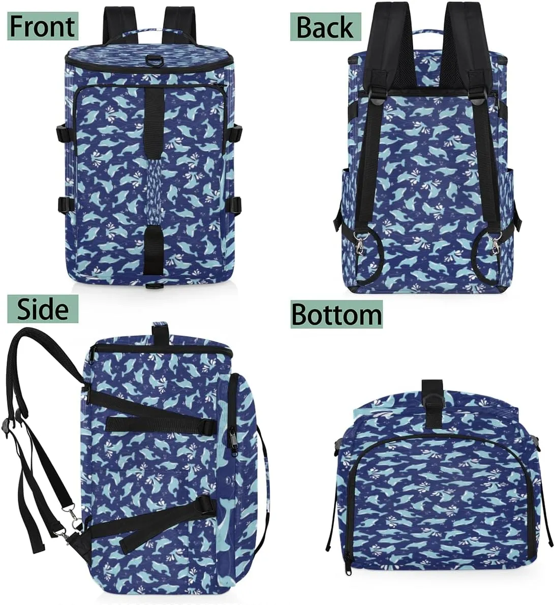 Large Sports Gym Bag With Shoe & Laptop Compartment 47L Waterproof Travel Duffel Bags for Men Women Dolphin Animals Luggage Backpack Duffle Bag