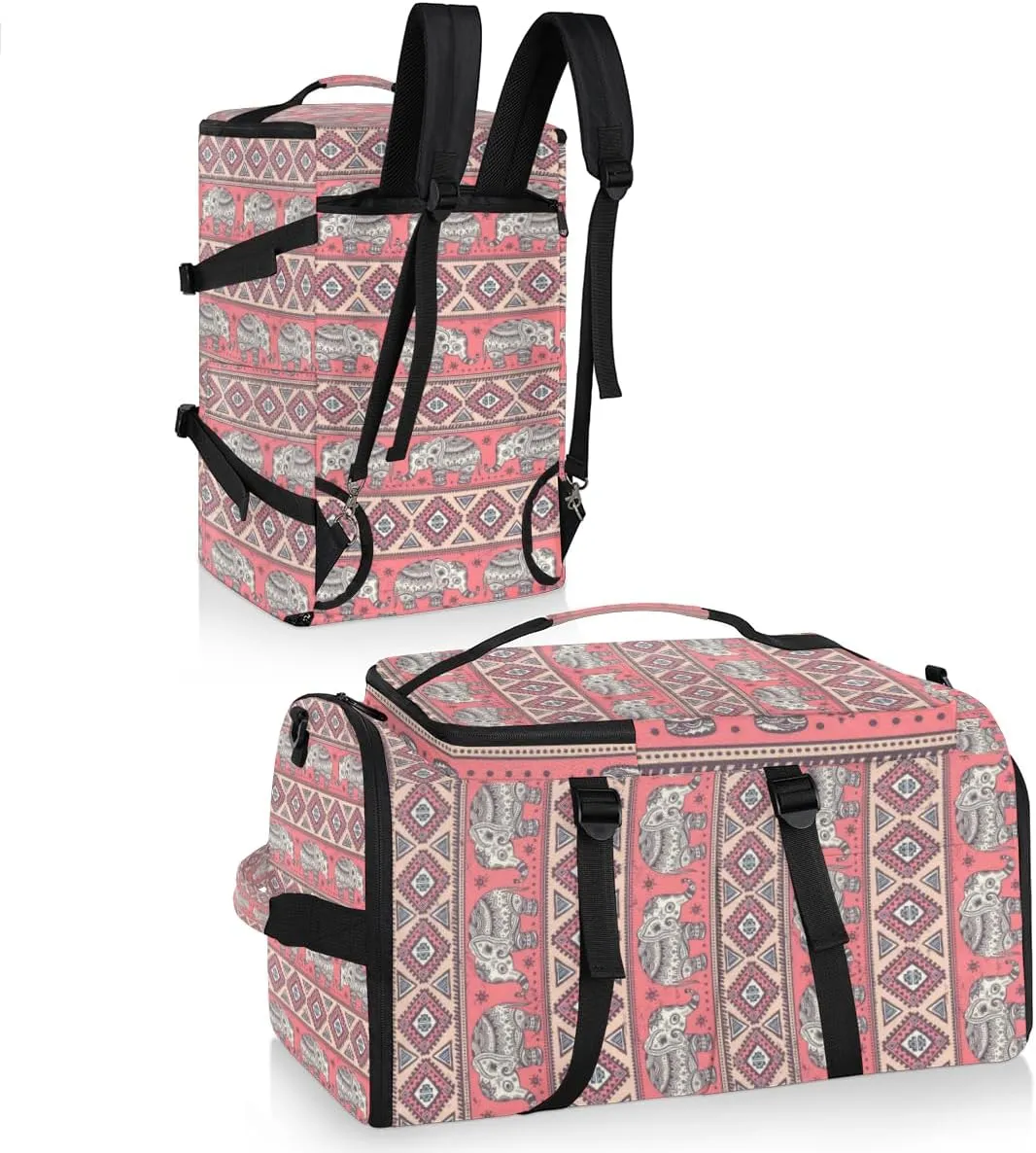 Large Sports Gym Bag With Shoe & Laptop Compartment 47L Waterproof Travel Duffel Bags for Men Women Elephant Animal Luggage Backpack Duffle Bag