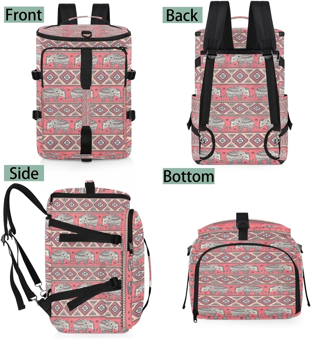 Large Sports Gym Bag With Shoe & Laptop Compartment 47L Waterproof Travel Duffel Bags for Men Women Elephant Animal Luggage Backpack Duffle Bag