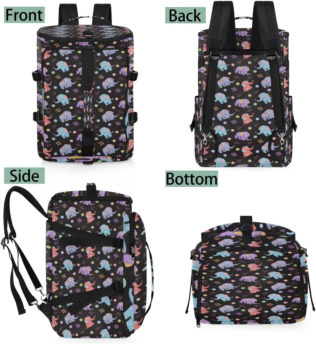 Large Sports Gym Bag With Shoe & Laptop Compartment 47L Waterproof Travel Duffel Bags for Men Women Elephant Lover Luggage Backpack Duffle Bag