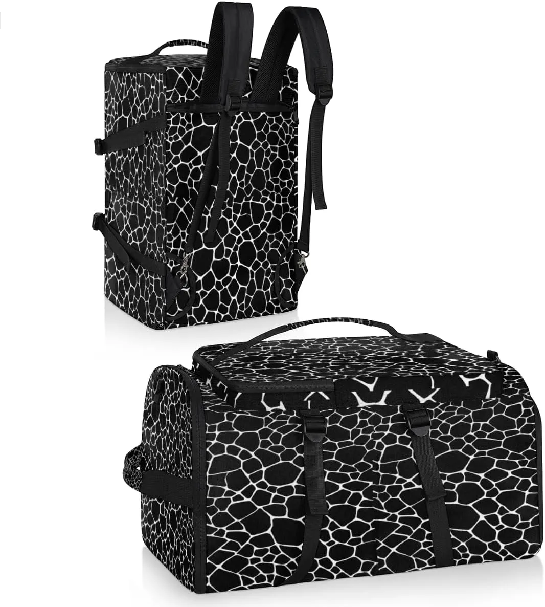 Large Sports Gym Bag With Shoe & Laptop Compartment 47L Waterproof Travel Duffel Bags for Men Women Giraffe Skin Luggage Backpack Duffle Bag