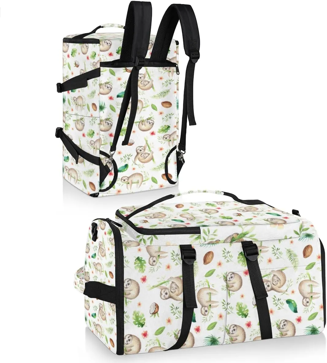 Large Sports Gym Bag With Shoe & Laptop Compartment 47L Waterproof Travel Duffel Bags for Men Women Sloths Luggage Backpack Duffle Bag