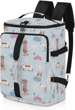 Large Sports Gym Bag With Shoe & Laptop Compartment 47L Waterproof Travel Duffel Bags for Men Women Snowflake Cute Dog Luggage Backpack Duffle Bag