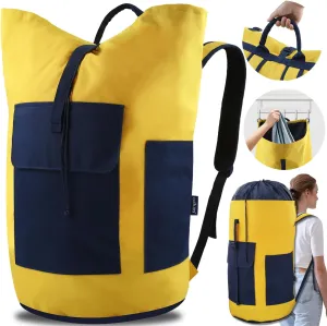Laundry Bag Backpack, 125L Extra Large Travel Laundry Bags with Shoulder Straps, Adjustable & Extendable Design, Laundry Hamper Bag with 3 Pockets for Laundromat, College, Travel, Camping