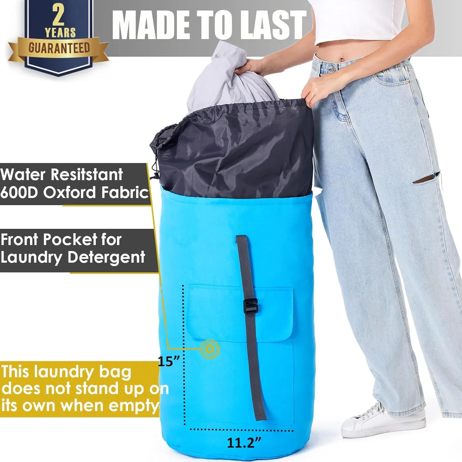 Laundry Bag With Straps 115L, Dorm Room Essentials for College, Heavy Duty Laundry Backpack, Extra Large Backpack Laundry Bag for Apartment, Laundromat, Camping, College Freshman Must Haves