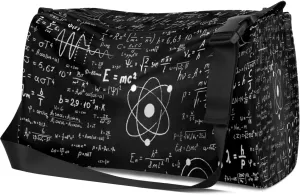 Leather Sport Gym Bag Scientific Theme Pattern Weekender Bag for Women and Men Carry On Bag Teaching Formula Travel Duffel Bag
