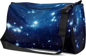 Leather Sport Gym Bag Vast Pattern of Stars Weekender Bag for Women and Men Carry On Bag Universe Travel Duffel Bag