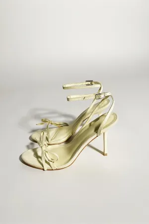 Lemon-Yellow-Micro Bow High-Heels