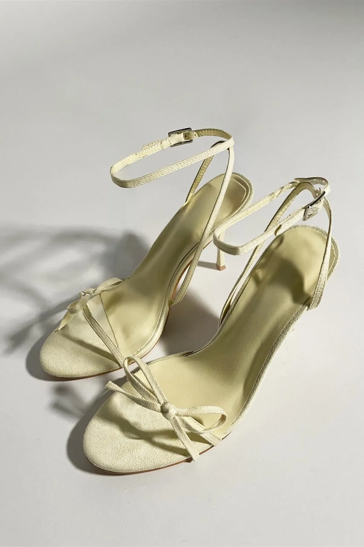 Lemon-Yellow-Micro Bow High-Heels