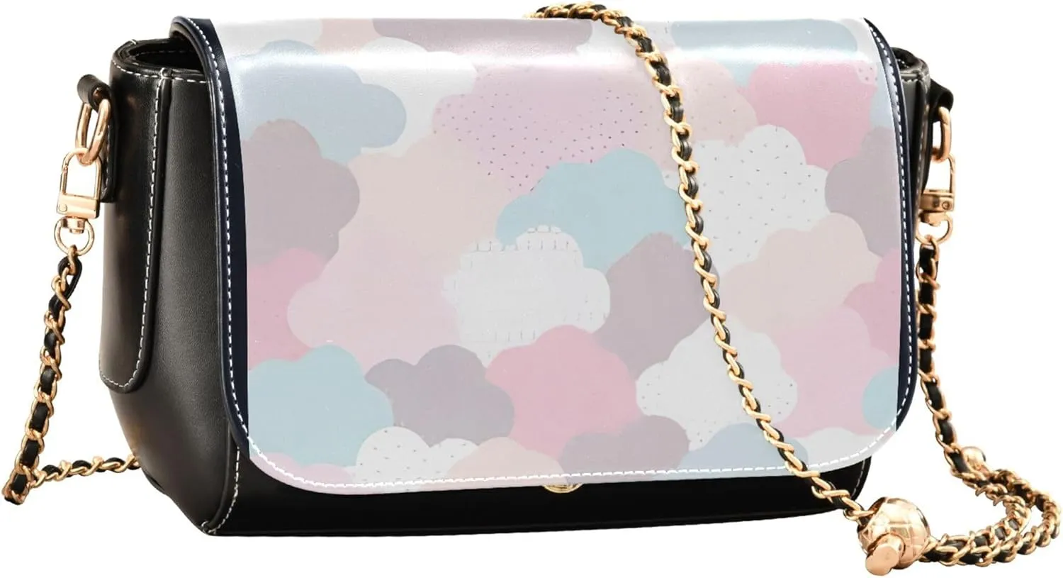 Leopard Jaguar Print Pink PU Leather Shoulder Bag Waterproof Women Crossbody Bag Purses Trendy Purse with Chain Strap