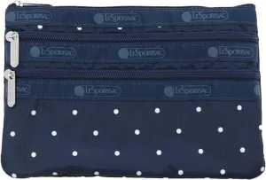 LeSportsac 3-Zip Cosmetic Case - Navy - Makeup, Travel, Toiletry - Cosmetic Bags