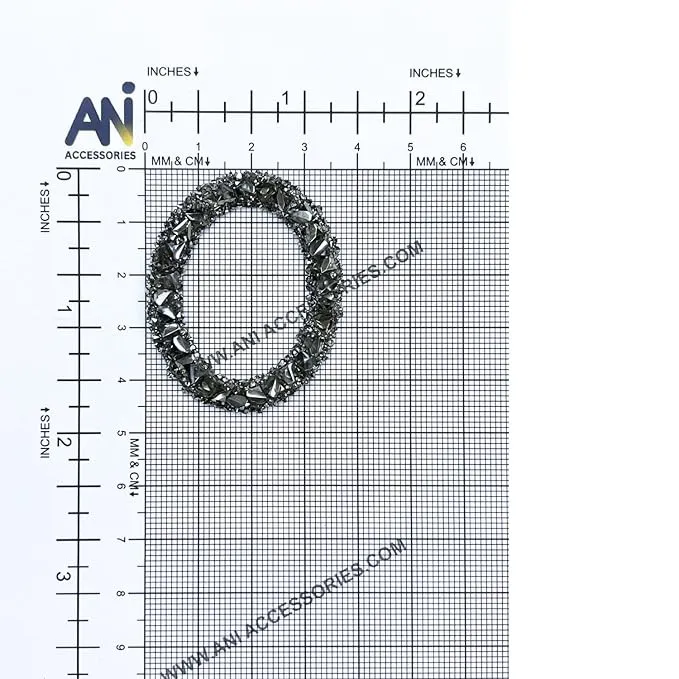 Letter M Black Sparkling Rhinestone Patch