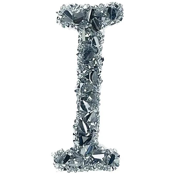 Letter T White Sparkling Rhinestone Patch