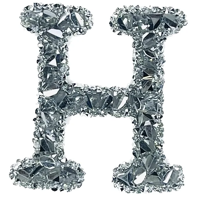 Letter T White Sparkling Rhinestone Patch