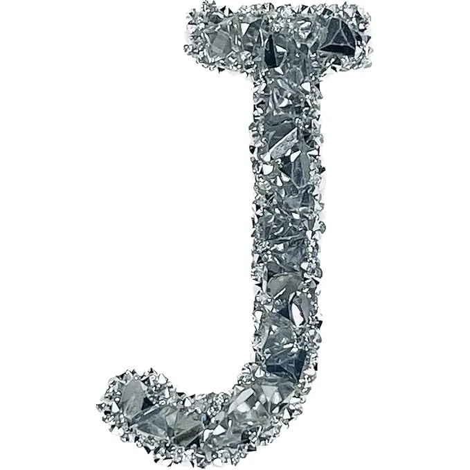 Letter T White Sparkling Rhinestone Patch