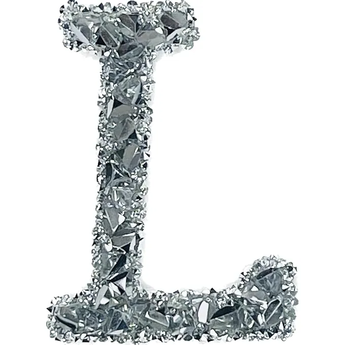 Letter T White Sparkling Rhinestone Patch